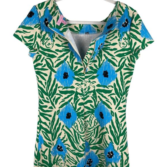Lilly Pulitzer Layton Sea Oat Ikatty Ikat Engineer Print Shift Dress Size Medium - Picture 12 of 12